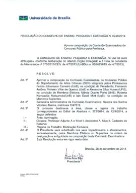Resolução do Conselho de Ensino, Pesquisa e Extensão nº 0248/2014