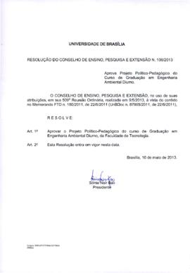 Resolução do Conselho de Ensino, Pesquisa e Extensão nº 0108/2013