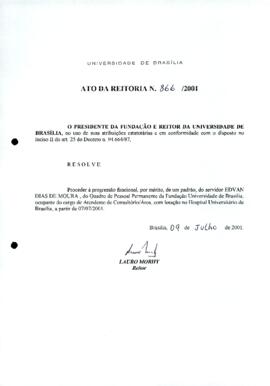 Ato da Reitoria nº 0866/2001