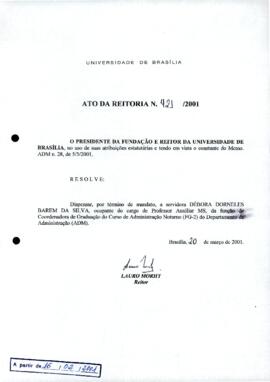 Ato da Reitoria nº 0421/2001