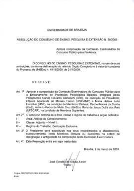 Resolução do Conselho de Ensino, Pesquisa e Extensão nº 0099/2009