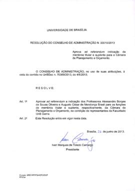 Resolução do Conselho de Administração nº 0010/2013
