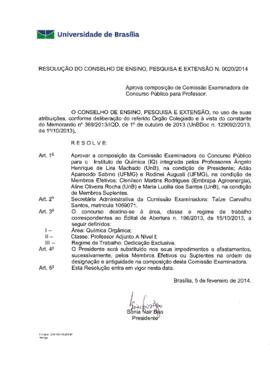 Resolução do Conselho de Ensino, Pesquisa e Extensão nº 0020/2014