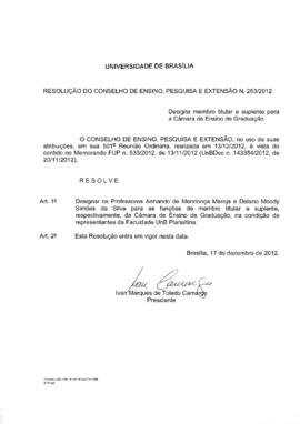 Resolução do Conselho de Ensino, Pesquisa e Extensão nº 0253/2012