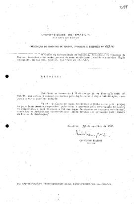 Resolução do Conselho de Ensino, Pesquisa e Extensão nº 0073/1987