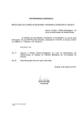 Resolução do Conselho de Ensino, Pesquisa e Extensão nº 0084/2013
