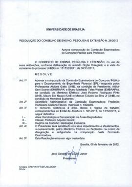 Resolução do Conselho de Ensino, Pesquisa e Extensão nº 0026/2012