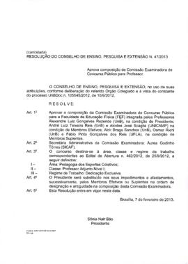 Resolução do Conselho de Ensino, Pesquisa e Extensão nº 0047/2013