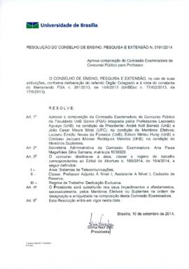 Resolução do Conselho de Ensino, Pesquisa e Extensão nº 0191/2014