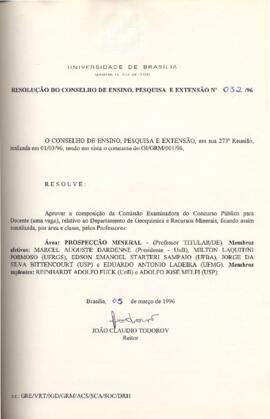 Resolução do Conselho de Ensino, Pesquisa e Extensão nº 0032/1996