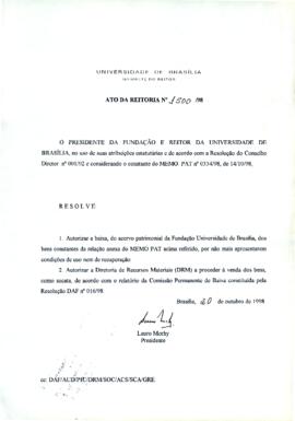 Ato da Reitoria nº 1500/1998