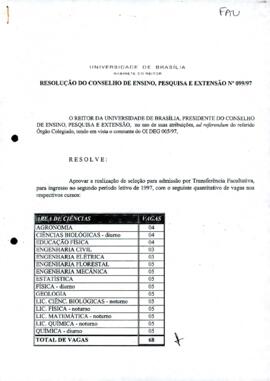 Resolução do Conselho de Ensino, Pesquisa e Extensão nº 0099/1997