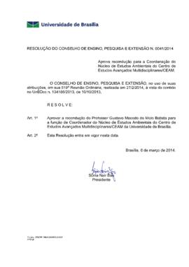 Resolução do Conselho de Ensino, Pesquisa e Extensão nº 0041/2014