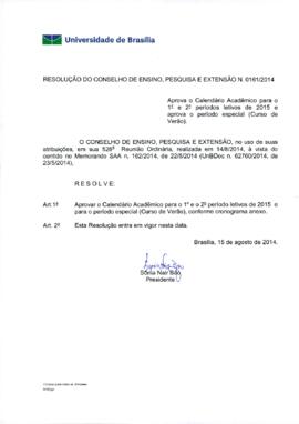 Resolução do Conselho de Ensino, Pesquisa e Extensão nº 0161/2014