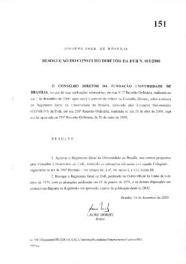 Resolução do Conselho Diretor Nº 0015/2000