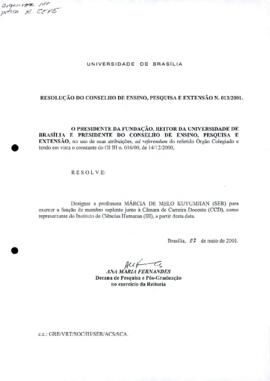 Resolução do Conselho de Ensino, Pesquisa e Extensão nº 0013/2001