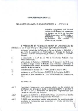 Resolução do Conselho de Administração nº 0004/2012