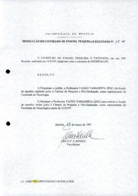 Resolução do Conselho de Ensino, Pesquisa e Extensão nº 0018/1997
