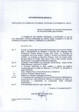 Resolução do Conselho de Ensino, Pesquisa e Extensão nº 0015/2011