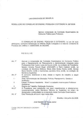 Resolução do Conselho de Ensino, Pesquisa e Extensão nº 0367/2009