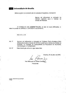 Resolução do Conselho de Administração nº 0018/2015