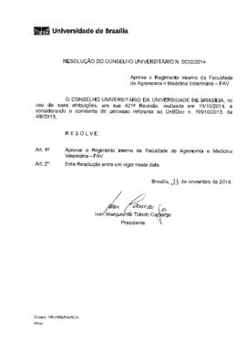 Resolução do Conselho Universitário nº 0032/2014