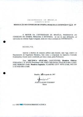 Resolução do Conselho de Ensino, Pesquisa e Extensão nº 0121/1997