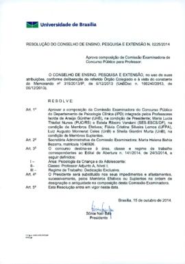 Resolução do Conselho de Ensino, Pesquisa e Extensão nº 0225/2014