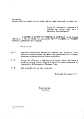 Resolução do Conselho de Ensino, Pesquisa e Extensão nº 0056/2014