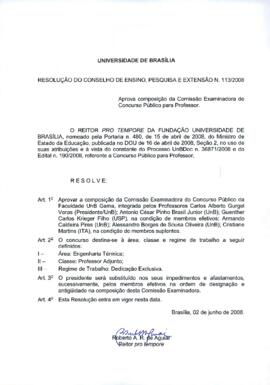 Resolução do Conselho de Ensino, Pesquisa e Extensão nº 0113/2008