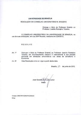 Resolução do Conselho Universitário nº 0012/2012