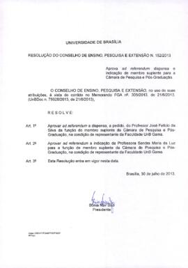 Resolução do Conselho de Ensino, Pesquisa e Extensão nº 0152/2013
