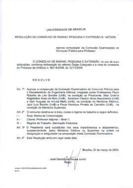 Resolução do Conselho de Ensino, Pesquisa e Extensão nº 0147/2009