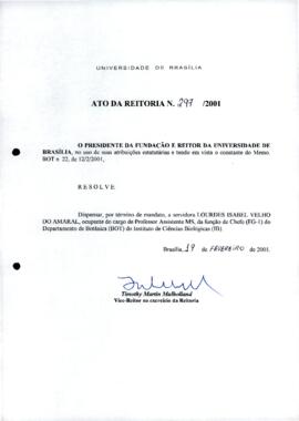 Ato da Reitoria nº 0297/2001